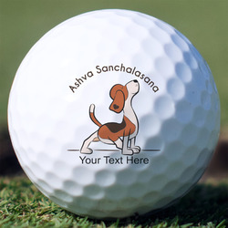 Yoga Dogs Sun Salutations Golf Balls - Titleist Pro V1 - Set of 3 (Personalized)