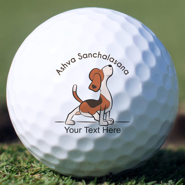 Custom Yoga Dogs Sun Salutations Golf Balls - Titleist Pro V1 - Set of 3 (Personalized)