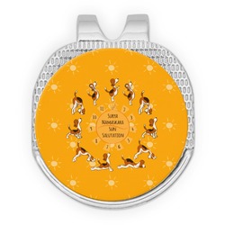 Yoga Dogs Sun Salutations Golf Ball Marker - Hat Clip - Silver