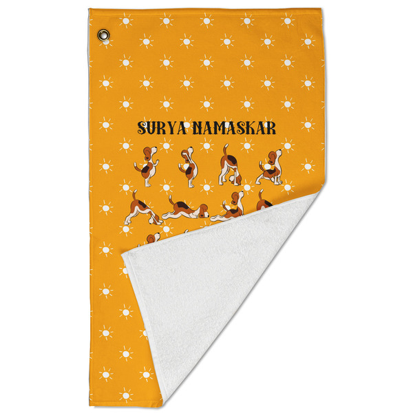 Yoga Dogs Sun Salutations Golf Towel - Folded (Large)