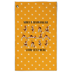 Yoga Dogs Sun Salutations Golf Towel - Poly-Cotton Blend w/ Name or Text