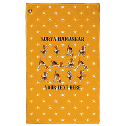 Yoga Dogs Sun Salutations Golf Towel - Poly-Cotton Blend - Large w/ Name or Text
