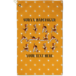 Yoga Dogs Sun Salutations Golf Towel - Poly-Cotton Blend - Small w/ Name or Text