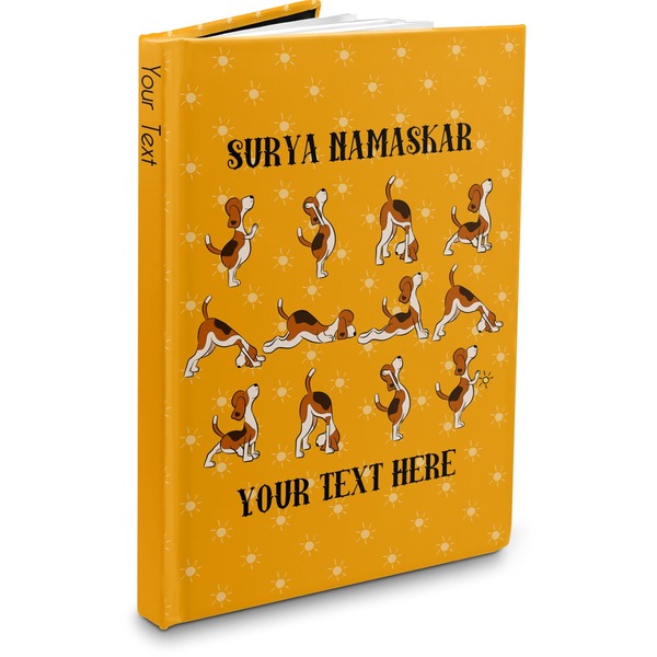 Custom Yoga Dogs Sun Salutations Hardbound Journal (Personalized)