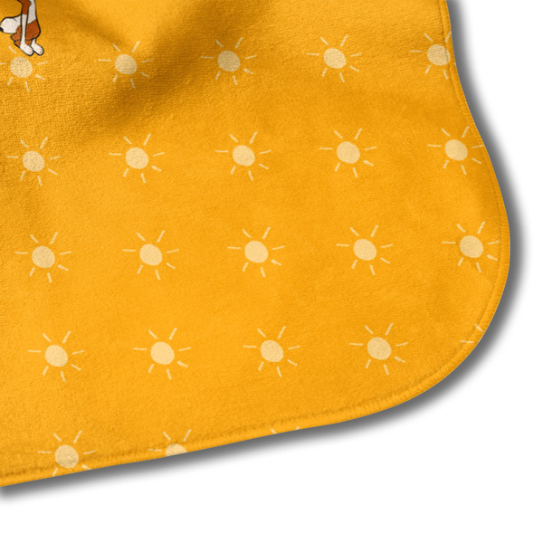 Yoga Dogs Sun Salutations Hooded Baby Towel- Detail Corner