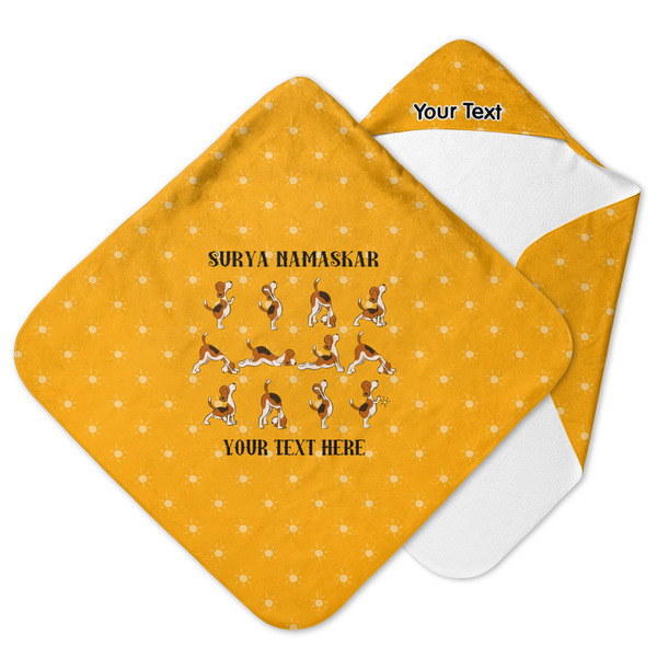 Custom Yoga Dogs Sun Salutations Hooded Baby Towel (Personalized)