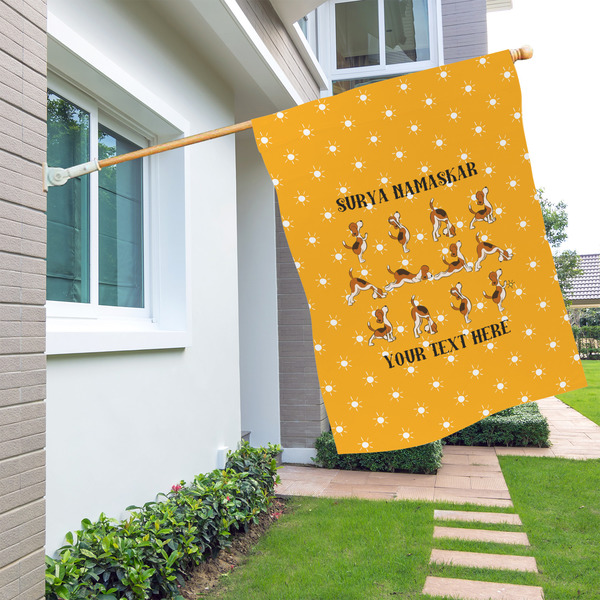 Yoga Dogs Sun Salutations House Flags - Double Sided - LIFESTYLE