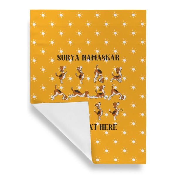 Yoga Dogs Sun Salutations House Flags - Single Sided - FRONT FOLDED
