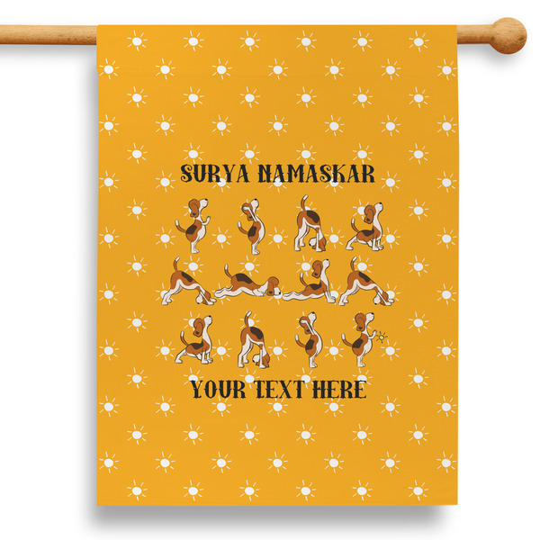 Custom Yoga Dogs Sun Salutations 28" House Flag (Personalized)