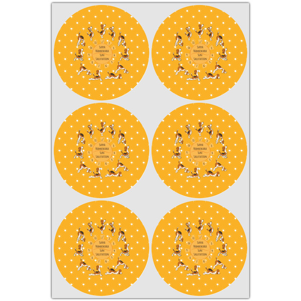 Yoga Dogs Sun Salutations Icing Circle - Large - Set of 6
