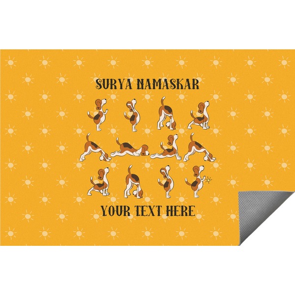 Custom Yoga Dogs Sun Salutations Indoor / Outdoor Rug - 6'x8' w/ Name or Text