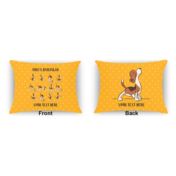 Yoga Dogs Sun Salutations Indoor Rectangular Burlap Pillow (Front and Back)
