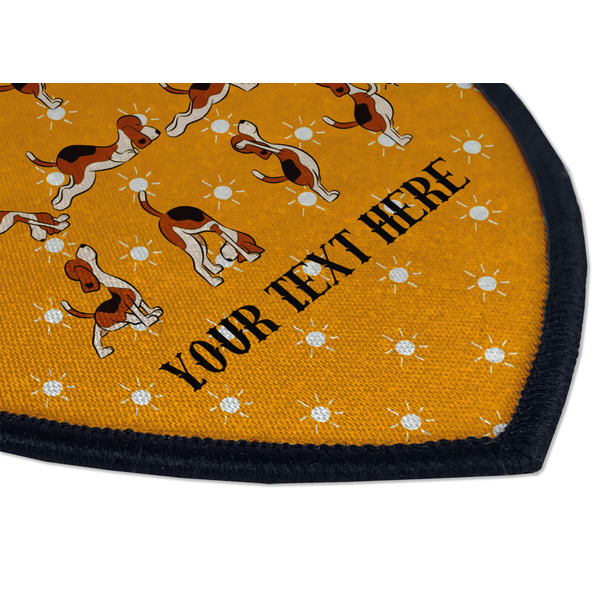 Yoga Dogs Sun Salutations Iron on Shield 3 Detail