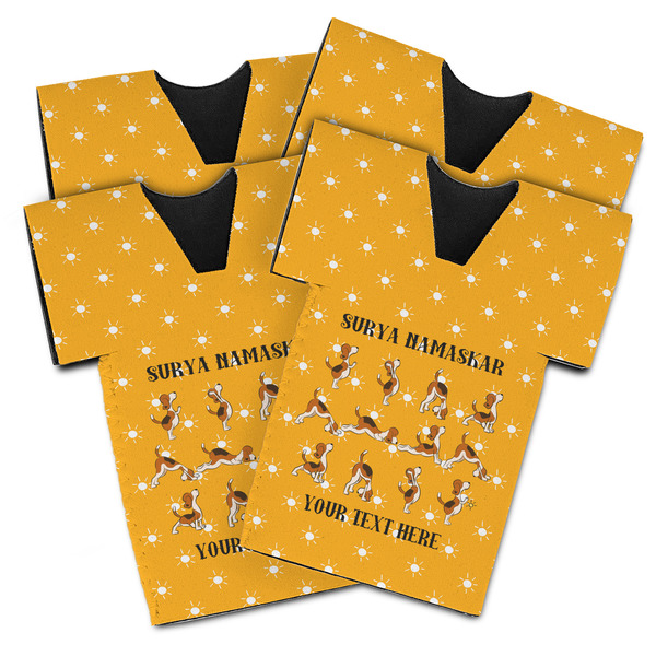 Custom Yoga Dogs Sun Salutations Jersey Bottle Cooler - Set of 4 (Personalized)