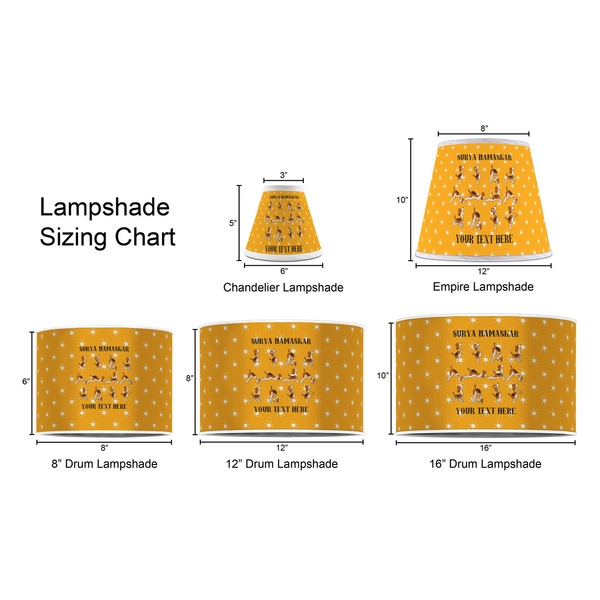 Yoga Dogs Sun Salutations Lampshade Sizing Chart