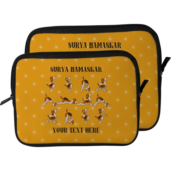 Yoga Dogs Sun Salutations Laptop Sleeve (Size Comparison)