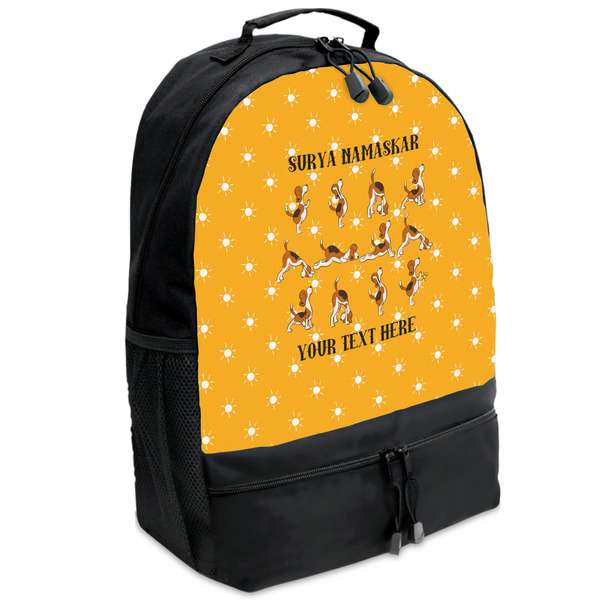 Custom Yoga Dogs Sun Salutations Backpacks - Black (Personalized)