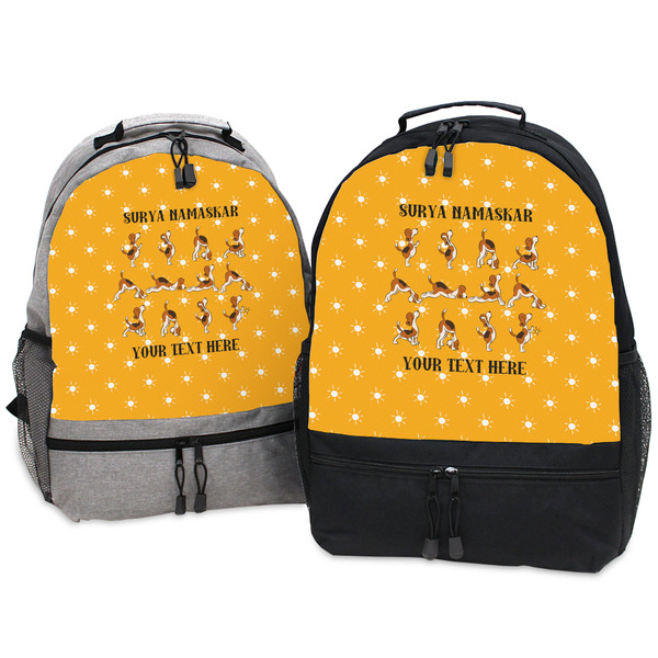 Yoga Dogs Sun Salutations Large Backpacks - Both