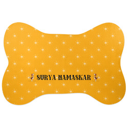 Yoga Dogs Sun Salutations Bone Shaped Dog Food Mat (Personalized)