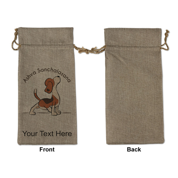Yoga Dogs Sun Salutations Large Burlap Gift Bags - Front Approval