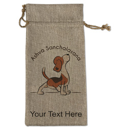Yoga Dogs Sun Salutations Large Burlap Gift Bag - Front (Personalized)