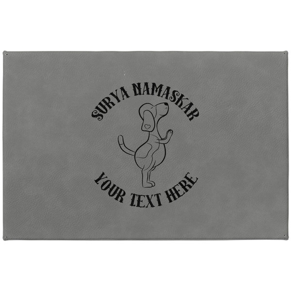 Yoga Dogs Sun Salutations Large Engraved Gift Box with Leather Lid - Approval
