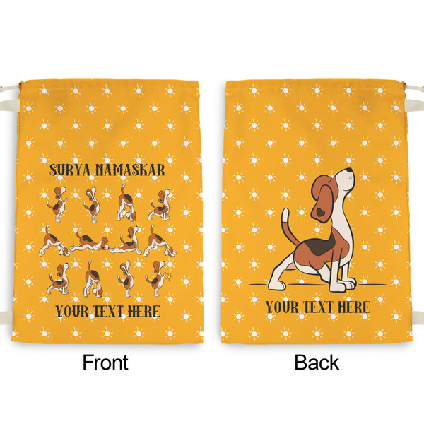 Yoga Dogs Sun Salutations Large Laundry Bag - Front & Back View