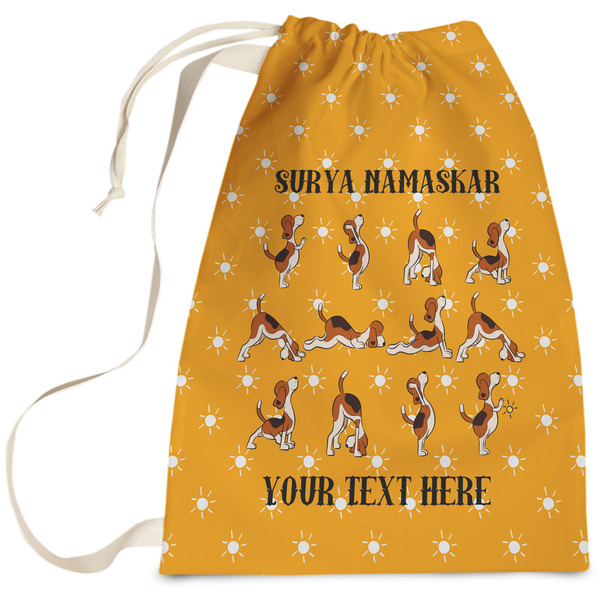 Custom Yoga Dogs Sun Salutations Laundry Bag (Personalized)