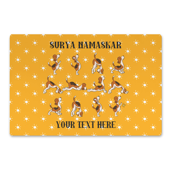 Custom Yoga Dogs Sun Salutations Large Rectangle Car Magnet (Personalized)