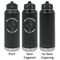 Yoga Dogs Sun Salutations Laser Engraved Water Bottles - 2 Styles - Front & Back View