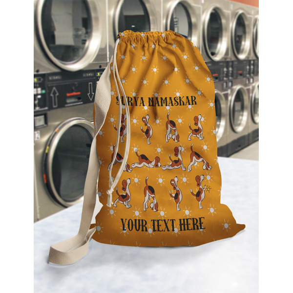 Yoga Dogs Sun Salutations Laundry Bag in Laundromat