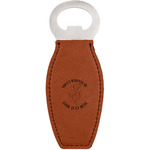 Yoga Dogs Sun Salutations Leatherette Bottle Opener - Double Sided (Personalized)
