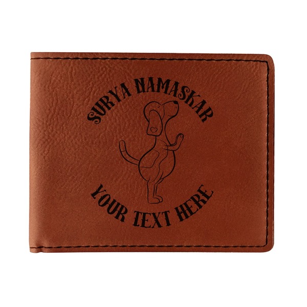 Custom Yoga Dogs Sun Salutations Leatherette Bifold Wallet (Personalized)