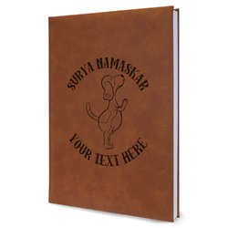 Yoga Dogs Sun Salutations Leather Sketchbook - Large - Double Sided (Personalized)