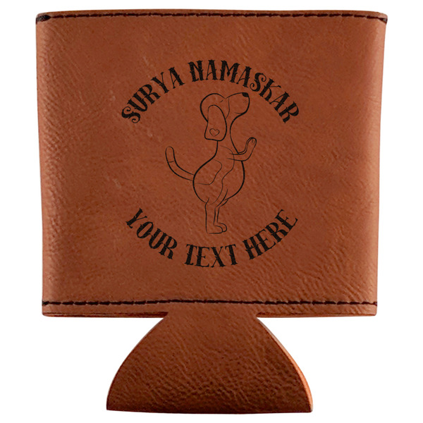 Custom Yoga Dogs Sun Salutations Leatherette Can Sleeve (Personalized)