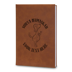 Yoga Dogs Sun Salutations Leatherette Journal - Large - Double Sided (Personalized)