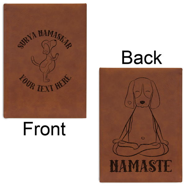 Yoga Dogs Sun Salutations Leatherette Journals - Large - Double Sided - Front & Back View
