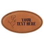 Yoga Dogs Sun Salutations Leatherette Oval Name Badge with Magnet (Personalized)