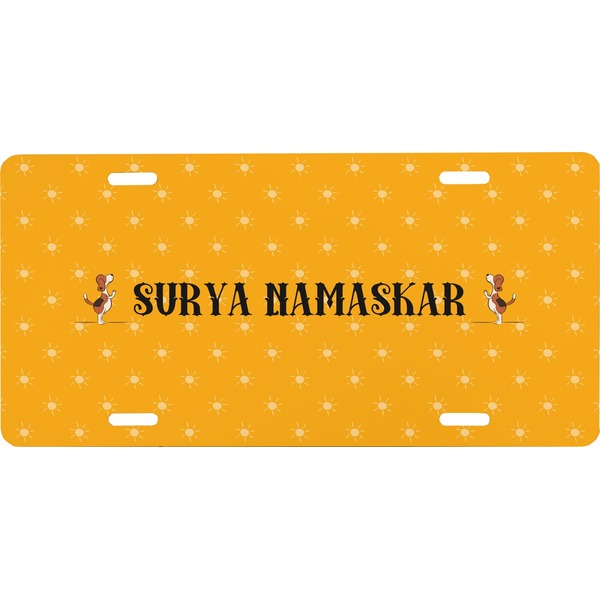 Custom Yoga Dogs Sun Salutations Front License Plate (Personalized)