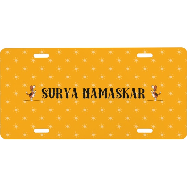 Custom Yoga Dogs Sun Salutations Front License Plate (Personalized)
