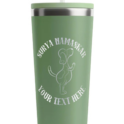 Yoga Dogs Sun Salutations RTIC Everyday Tumbler with Straw - 28oz - Light Green - Single-Sided (Personalized)