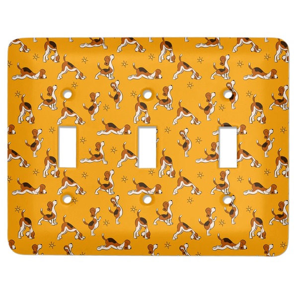 Custom Yoga Dogs Sun Salutations Light Switch Cover (3 Toggle Plate)