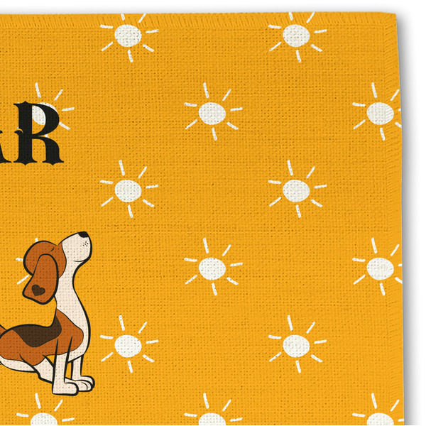 Yoga Dogs Sun Salutations Linen Placemat - DETAIL