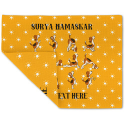 Yoga Dogs Sun Salutations Double-Sided Linen Placemat - Single w/ Name or Text