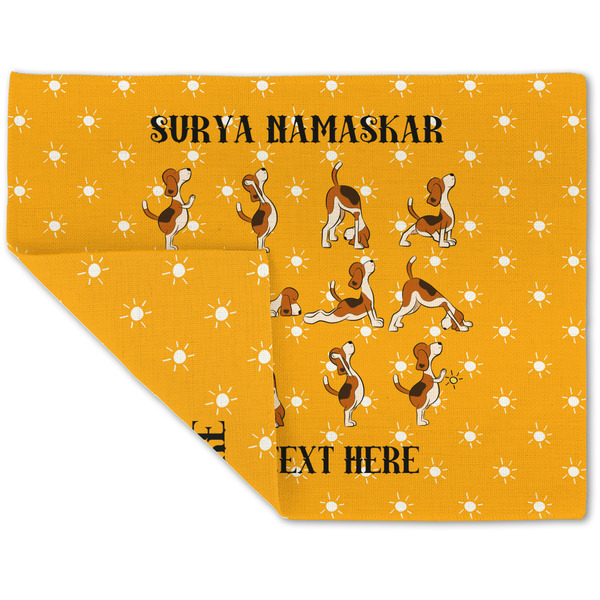 Yoga Dogs Sun Salutations Linen Placemat - Folded Corner (double side)
