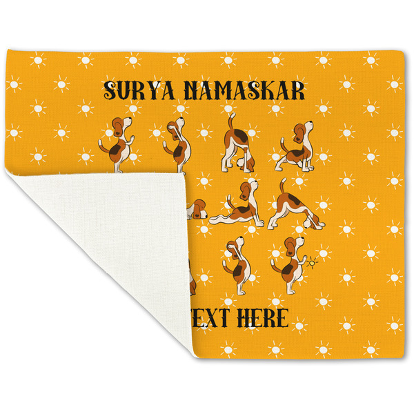 Yoga Dogs Sun Salutations Linen Placemat - Folded Corner (single side)
