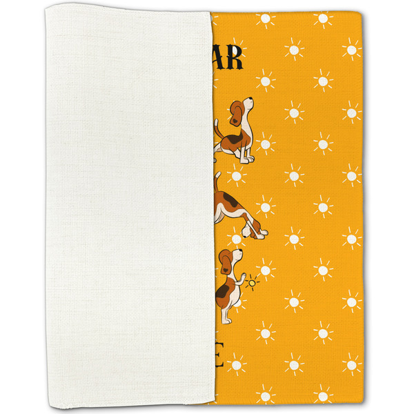 Yoga Dogs Sun Salutations Linen Placemat - Folded Half