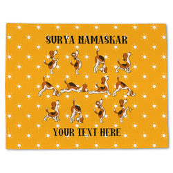 Yoga Dogs Sun Salutations Single-Sided Linen Placemat - Single w/ Name or Text