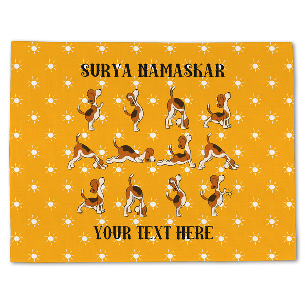 Yoga Dogs Sun Salutations Linen Placemat - Front