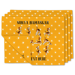 Yoga Dogs Sun Salutations Linen Placemat w/ Name or Text